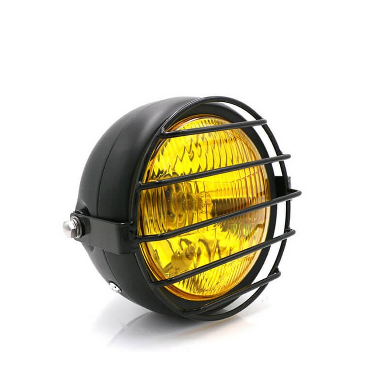 Phare Moto 7 Pouces LED Universel - Pour Cruiser, Cafe Racer, Steed, Magna, Noir, 4 Modes