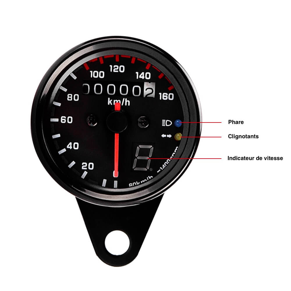 Acheter Compteur avec indicateur de vitesse Cafe Racer universel 160km/h  Cafe Racer, Brat, Scrambler