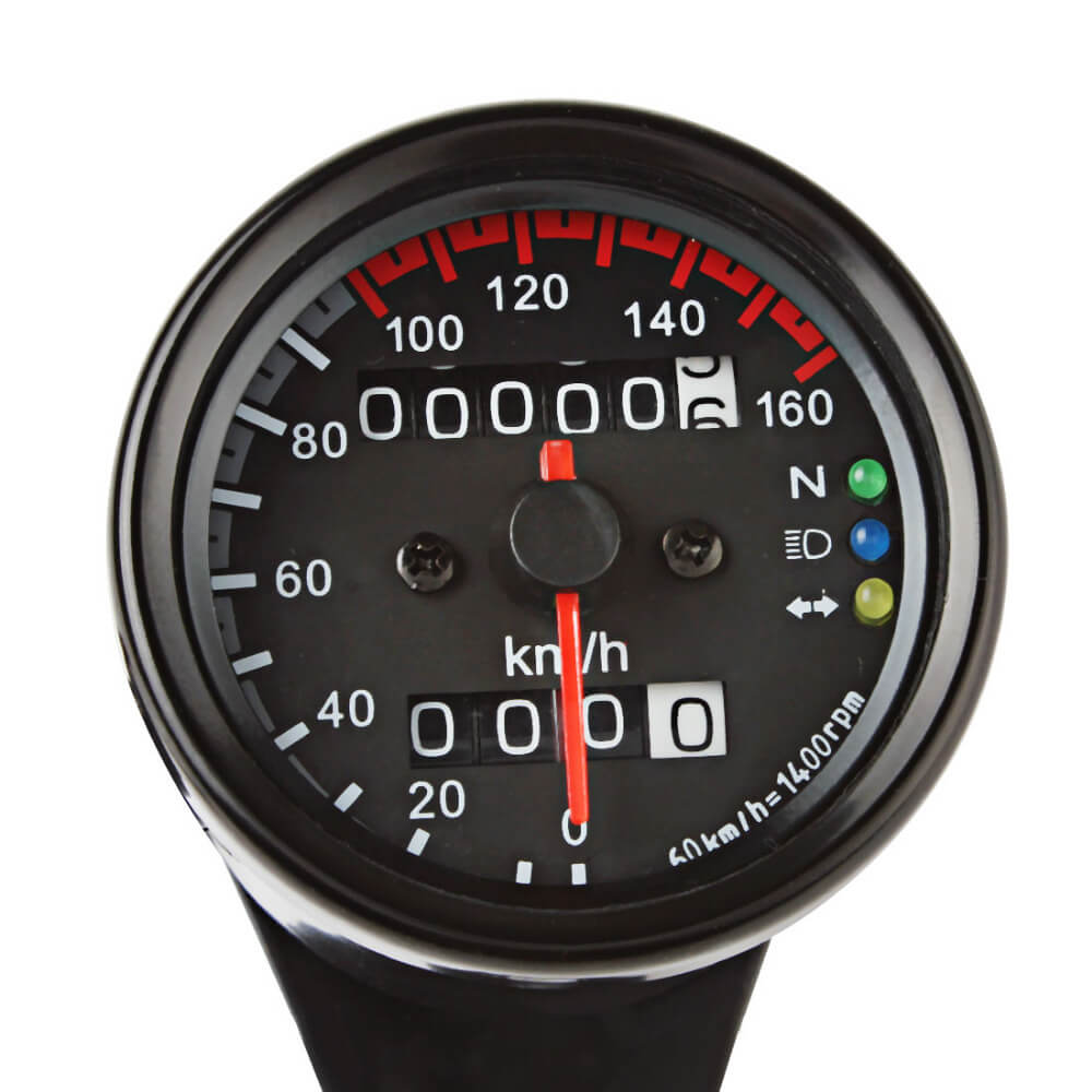 HUIOP Moto Compteur De Vitesse,Compteur de Vitesse mécanique pour Moto Cafe  Racer rétro personnalisé avec indicateur LED odomètre 220 km/h : :  Auto et Moto