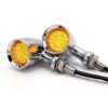 Paire clignotants moto à LED Vintage Aluminium Chromé